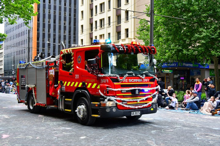 South Australia Metropolitan Fire Service Truck Decorated for the Holidays