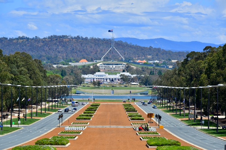 View Down Anzac Parade to the Old and New Parliament Houses